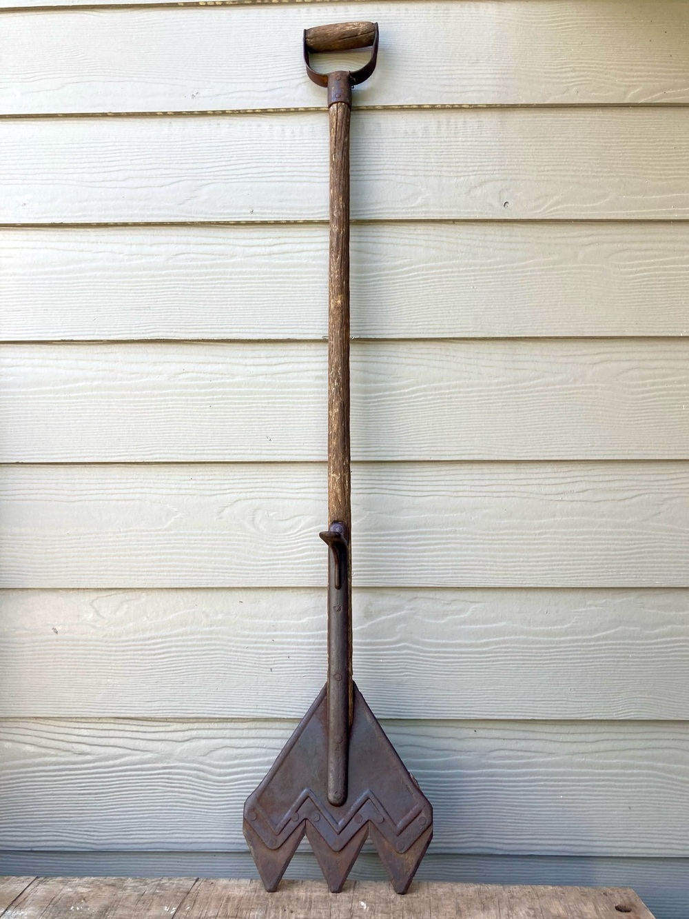 Vintage Hay Cutter Tool Metal and Wood